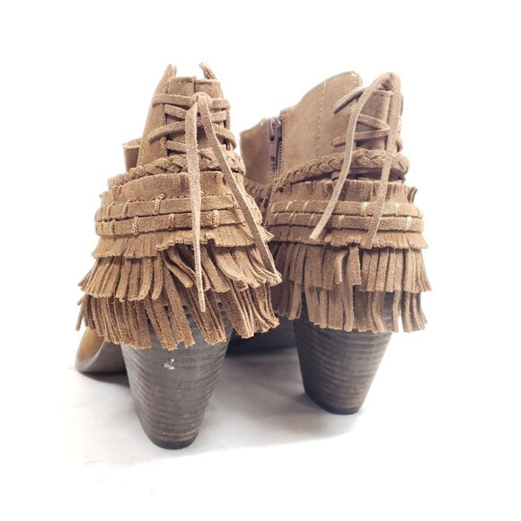 Naughty Monkey Women's Size 6.5 Brown Suede Leather Ankle Bootie - Picture 5 of 9